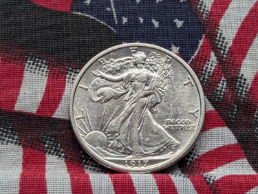 *AU+* 1917-D Obv. Walking Liberty Silver Half Dollar.