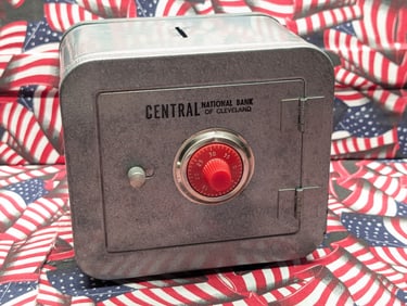 Central National Bank of Cleveland, Ohio - Metal Piggy Bank.