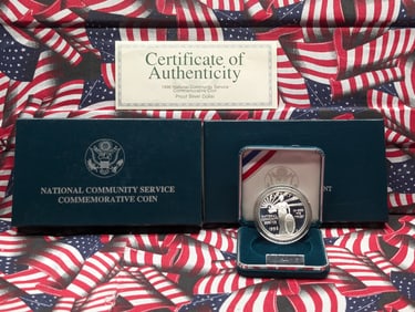 1996-S PROOF National Community Service Commemorative Silver Dollar in OGP w/ COA.