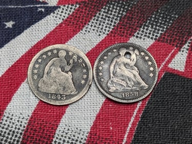 Lot of 2 Seated Liberty Half Dimes w/Damage.
