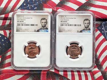 2024-D & 2024-P Lincoln Shield Cent - Both NGC MS68 RD *Early Release* (2 Coins).