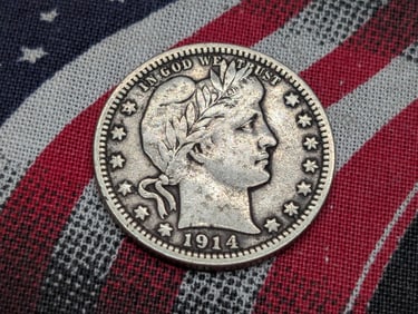 1914 Barber Silver Quarter *VF*.
