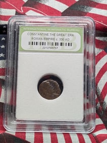 c. 330 AD Constantine the Great Era Roman Empire Coin - INB Cert.
