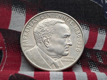 1936 Arkansas Centennial Silver Half Dollar.