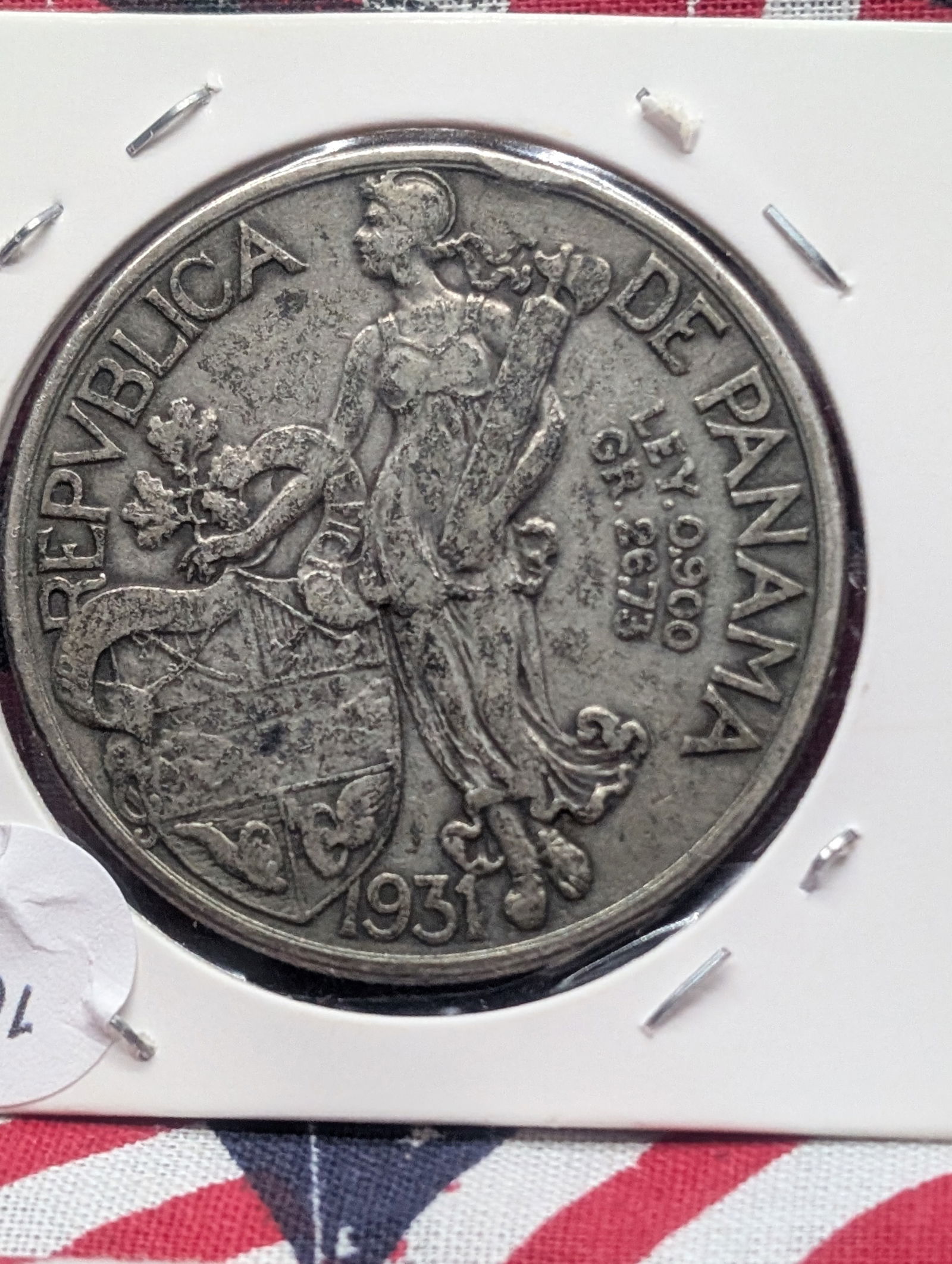 1931 Panama Balboa, Silver, 90% Silver, 26.73 Grams. (1 of 2)