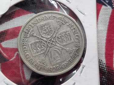 1928 Great Britain 1 Florin, 50% Silver, 11.3104 Grams.