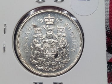1965 Canada 50 Cent, 80% Silver, 11.66 Grams.
