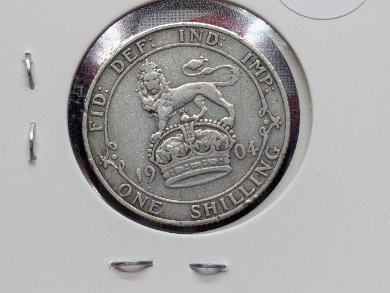 1904 Great Britain One Shilling, 92.5% Silver, 5.6552 Grams. (1 of 2)