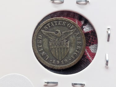 1918-S Philippines Ten Centavos, 75% Silver, 2 Grams.