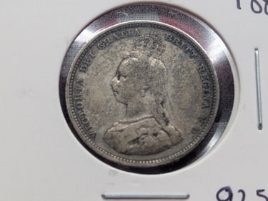 1888 Britain One Shilling, 92.5% Silver, 5.6552 Grams.