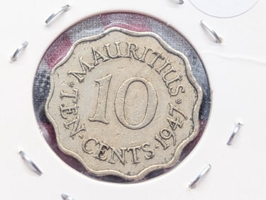 1947 Mauritius Ten Cents.
