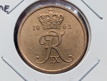 1963 Denmark Five Ore, BU.