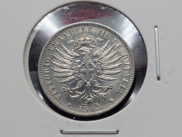 1903 Italy Twenty Five Centesimi, BU.