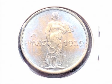 1939 Luxembourg One Franc, BU.