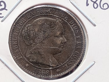 1868 Spain (Seville) Two and A Half Centimos.