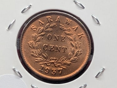 1937 Malaysia (Sarawak) One Cent, MS64+.