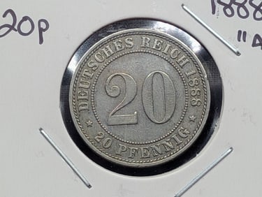 1888(A) Twenty Pfennig, XF.