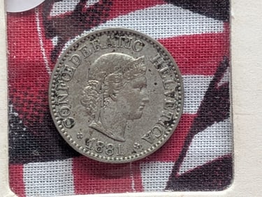 1881 Switzerland Ten Rappen.