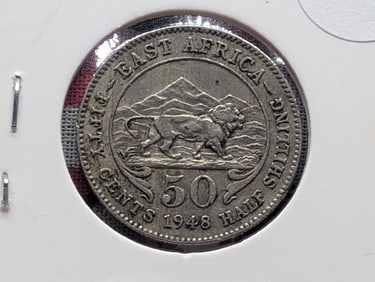 1948 British East Africa Half Shilling.