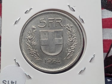 1974 Switzerland Five Franc.