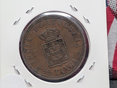 1903 India-Portuguese Half Tanga, XF, **Scarce.