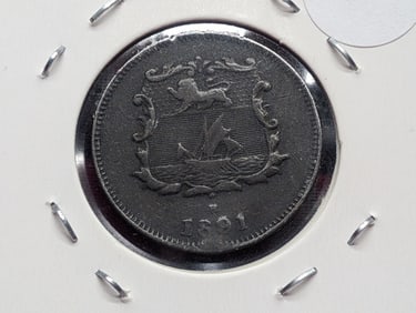 1891(H) British North Borneo Half Cent, XF.