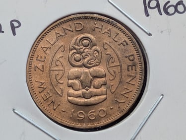 1960 New Zealand Half Penny, Uncirculated, MS63.