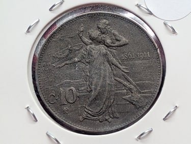1861 -1911 Italy Ten Centesimos, Uncirculated.