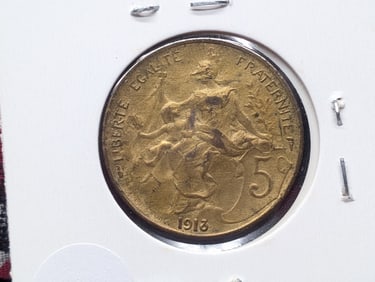 1913 France Five Centimes.