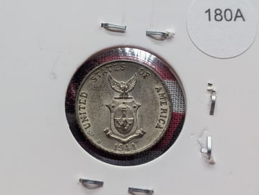 1944-D Philippines Ten Centavos, 75% Silver, 2 Grams.