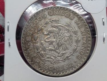 1962 Mexico One Peso, 10% Silver, 16 Grams.