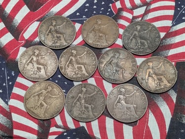 (10) 1910-1919 Great Britain Large Cents.