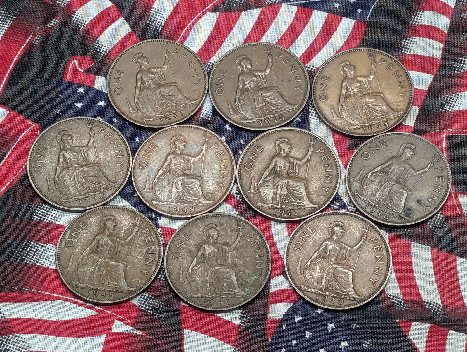 (10) 1940's Great Britain Large Cents. (1 of 4)
