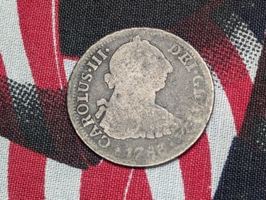 1788 Spain Two Reales, 83.3% Silver, 6.77 Grams.