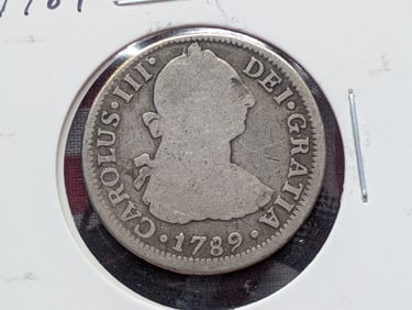 1789 Spain Two Reales, 90.30% Silver,6.77 Grams.