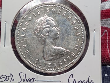 1978 Canada One Dollar Edmonton, XI Games - XI Jeux Common Wealth 50 % Silver, 23.32 Grams.