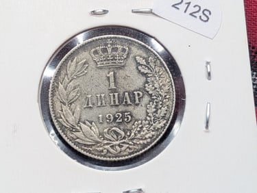 1925 Yugoslavia One Dinar.