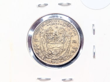 1962 Panama One Tenth Balboa, 90% Silver, 26.73 Grams.