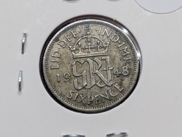 1948 Great Britain Six Pence.