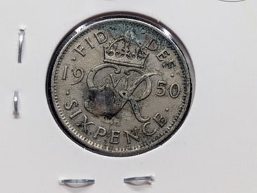 1950 Great Britain Six Pence.