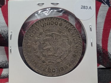 1962 Mexico One Peso, 10% Silver, 16 Grams.