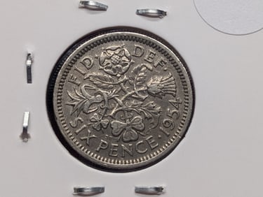 1954 Great Britain Six Pence.