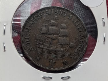 1933 South Africa One Penny.