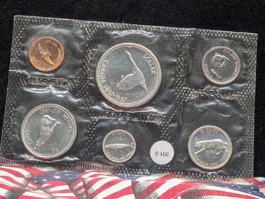 1967 Canadian Silver Proof Set, Contains (3) 80% Silver coins - Dollar 23.32 Gr., Half Dollar 2.332
