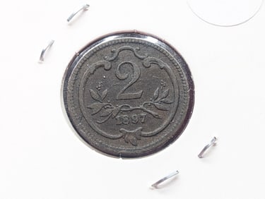 1897 Austria Two Heller.