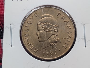 1984 French Polynesia 100 Francs.
