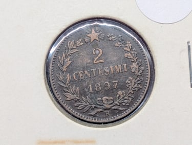 1897-R Italy Two Centesimi.