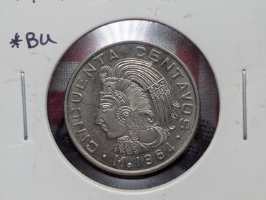 1964 Mexico Fifty Centavos, BU.