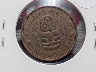 1962 New Zealand Half Penny.