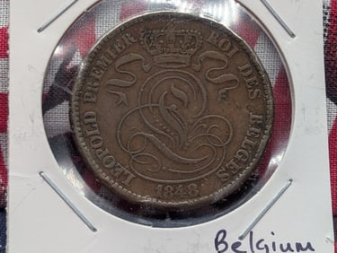 1848 Belgium Ten Centimes.
